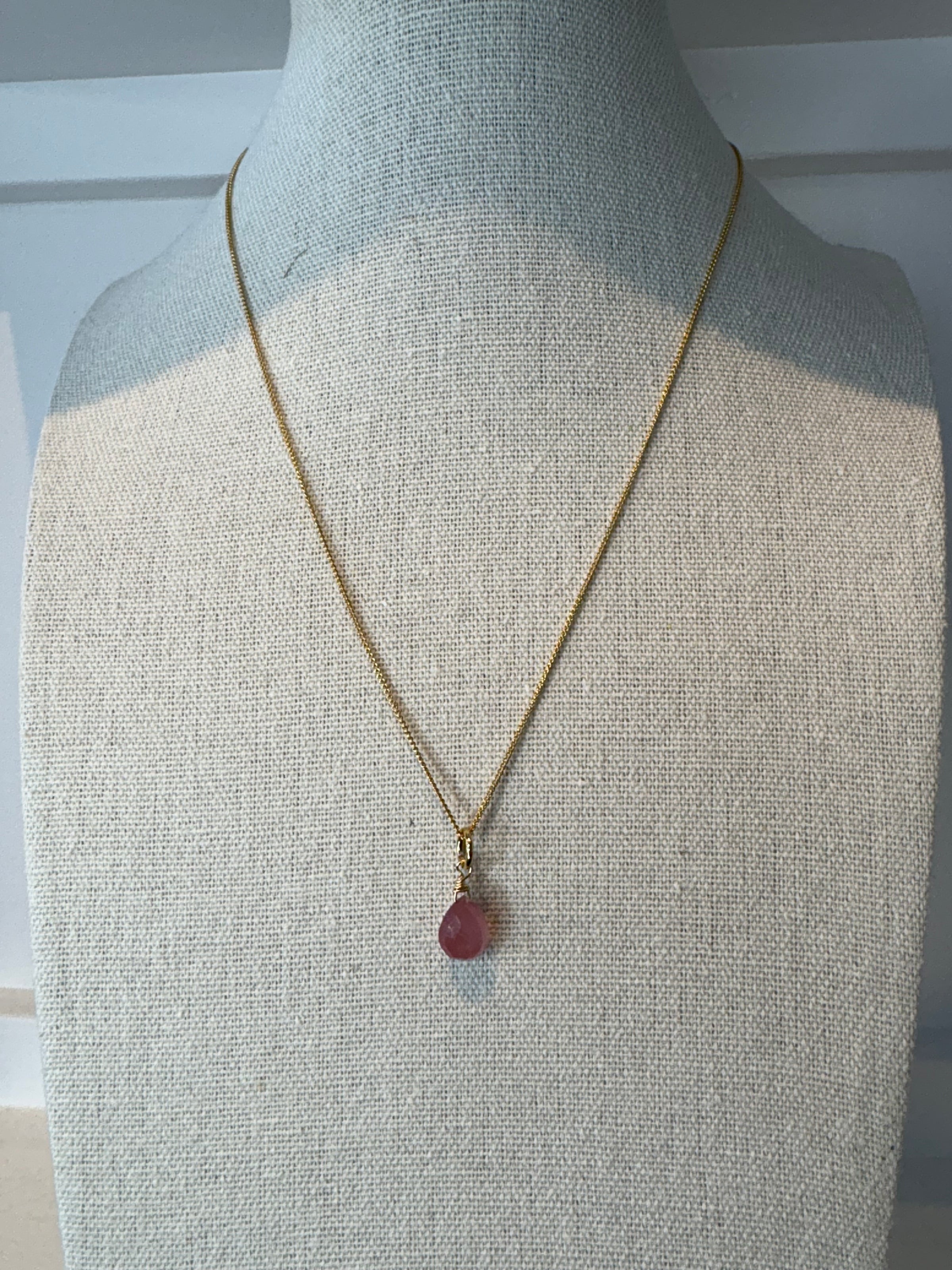 Studio Skanda by Mary Wakefield - Pink Tourmaline Drop Necklace