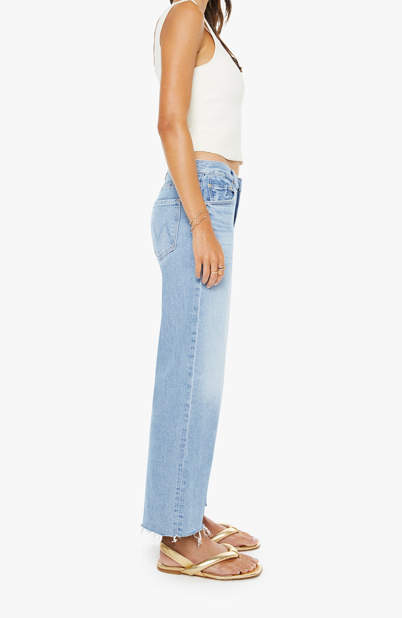 MOTHER - Mid Rise Rambler Zip Ankle Fray in Comeback Kid