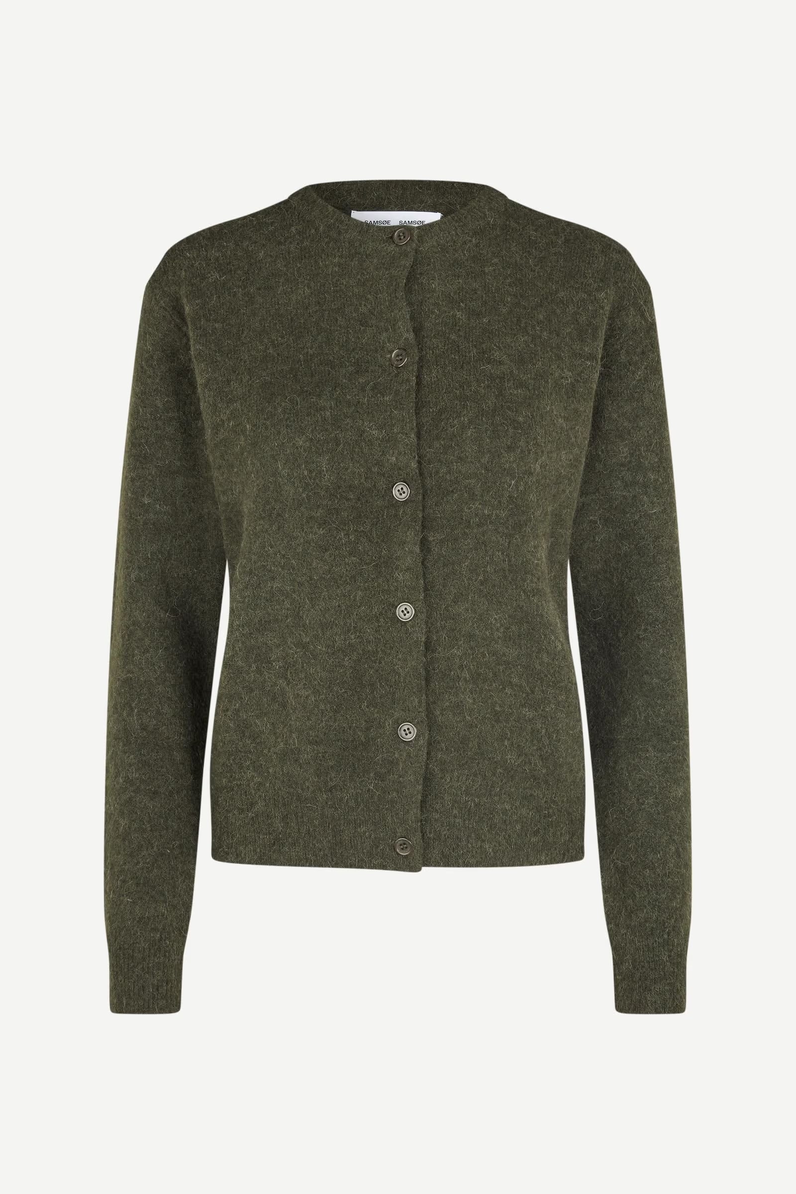 Samsøe Samsøe - Nor Short Cardigan in Dark Evergreen Melange