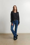 LINE Knitwear - Taylor V-Neck Sweater in Caviar
