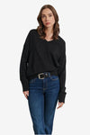 LINE Knitwear - Taylor V-Neck Sweater in Caviar