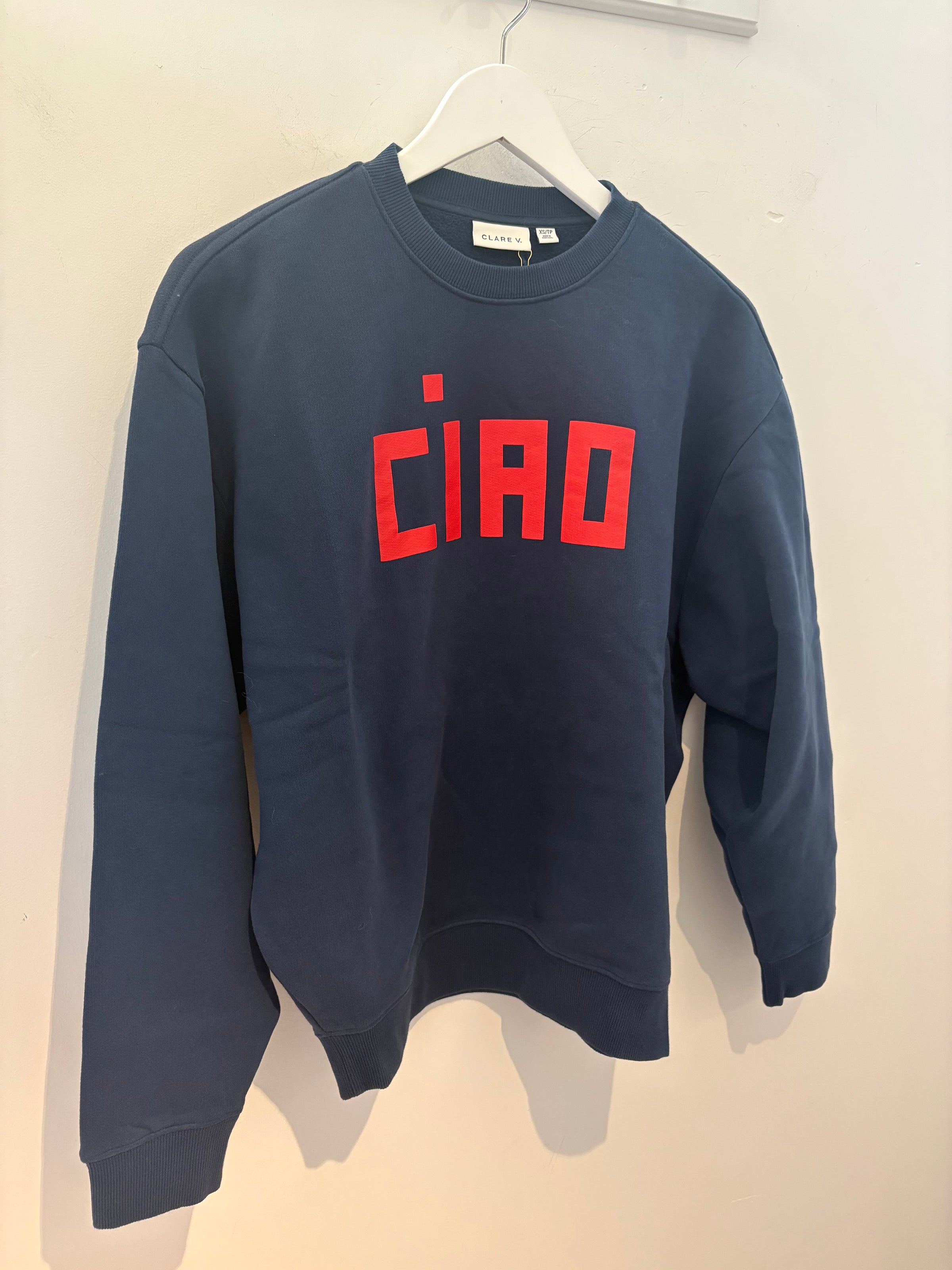 Clare V. - Oversized Sweatshirt in Block Ciao Navy