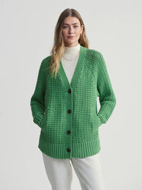 Varley - Carla Chunky Rib Cardigan in Jadesheen