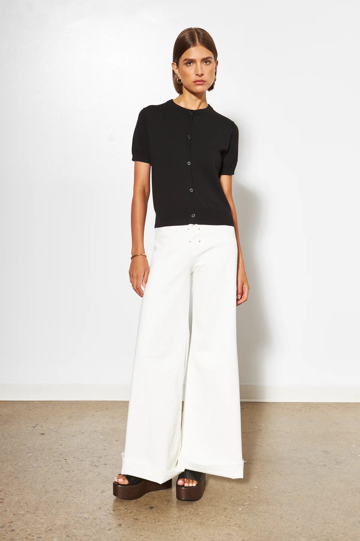 LINE Knitwear - Marlo - Cardigan Top in Caviar