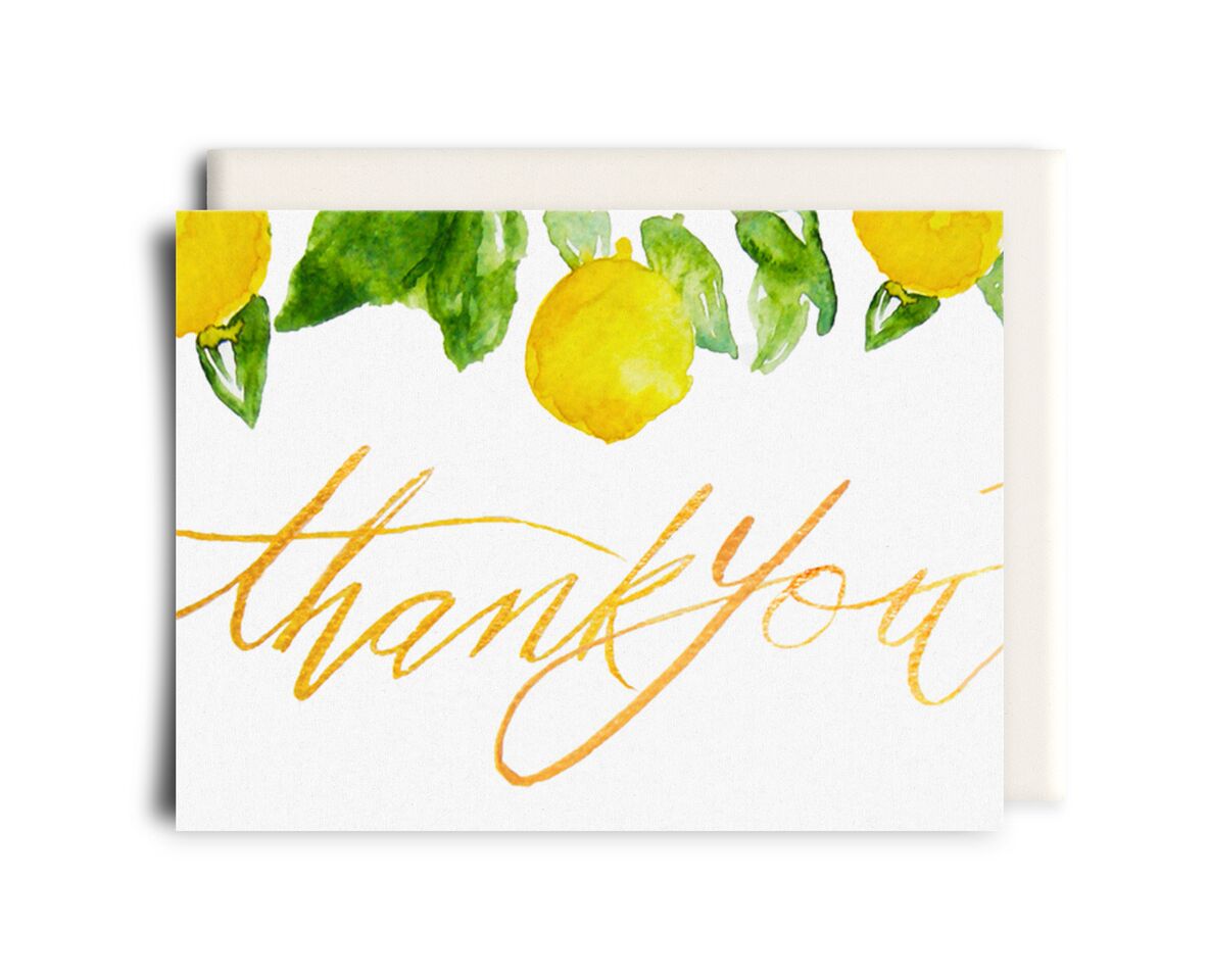 Inkwell Cards - Lemon Thank You - Greeting Card