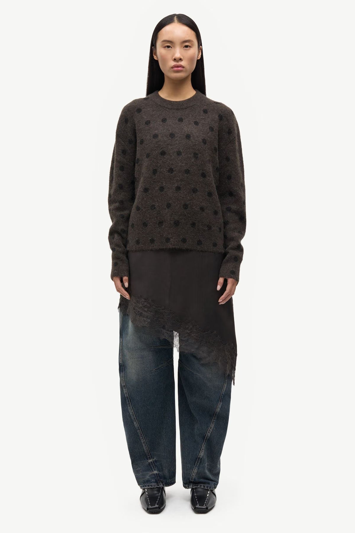Samsøe Samsøe - Anour o-n Sweater in Mulch Dott