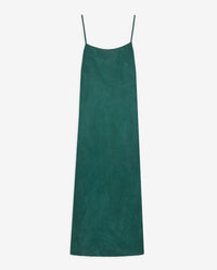 YERSE - Long Spaghetti Strap Dress in Green