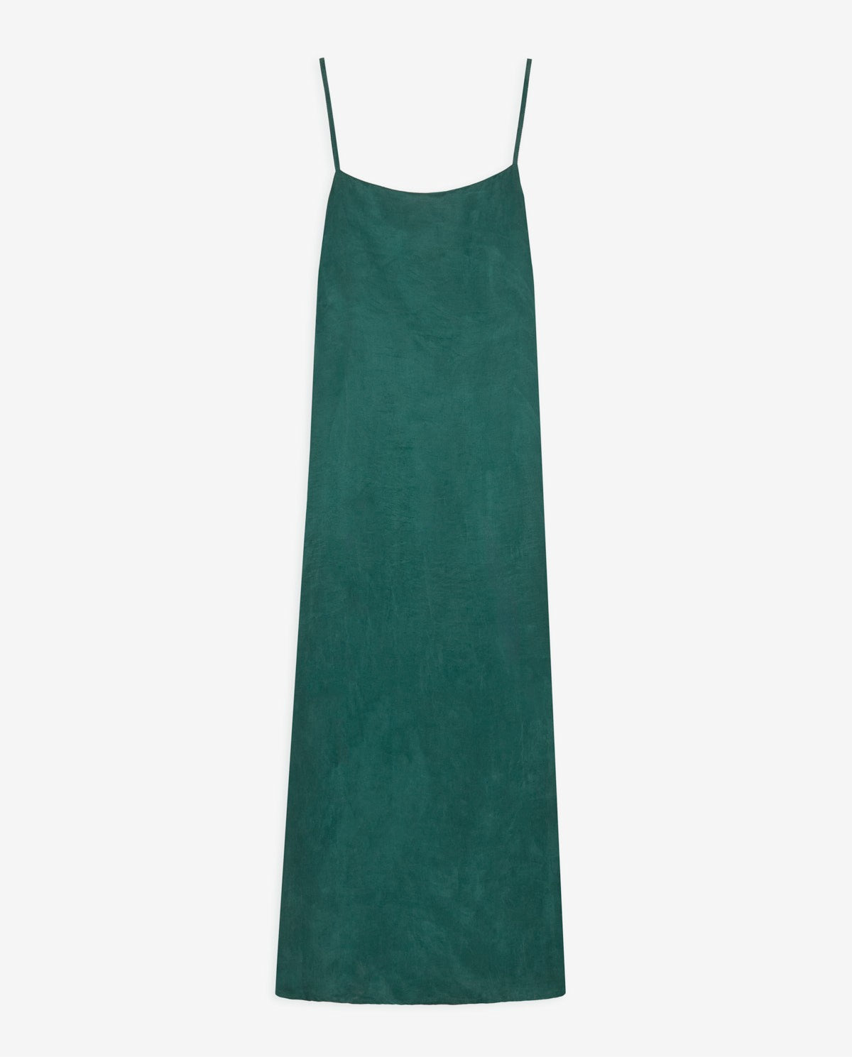 YERSE - Long Spaghetti Strap Dress in Green