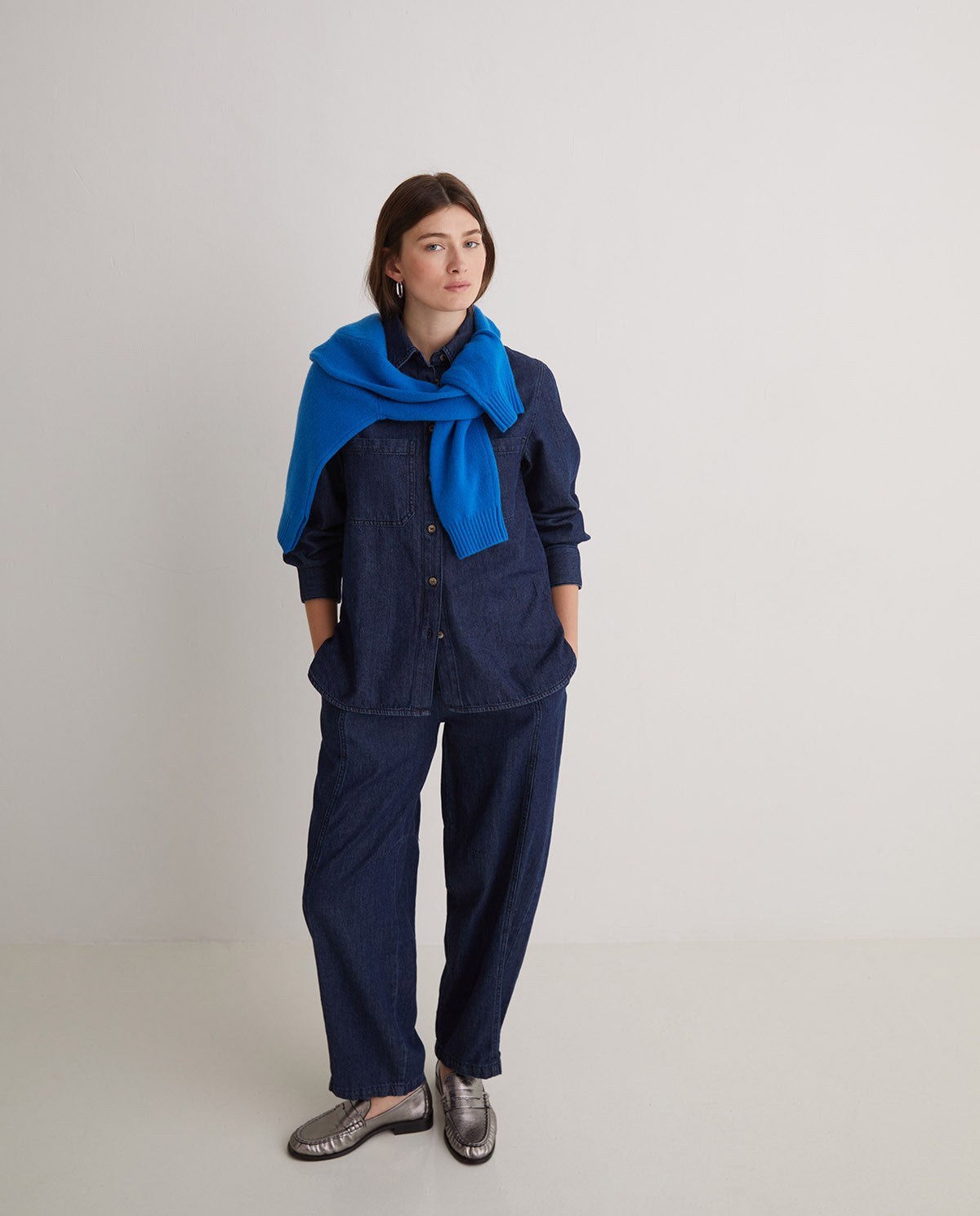 YERSE - Denim Shirt in Indigo Blue