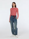 Scotch & Soda - Floral Lace Long Sleeve Shirt in Dusty Red