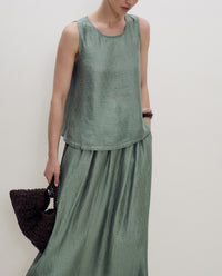 YERSE - Round Neck Top in Turquesa