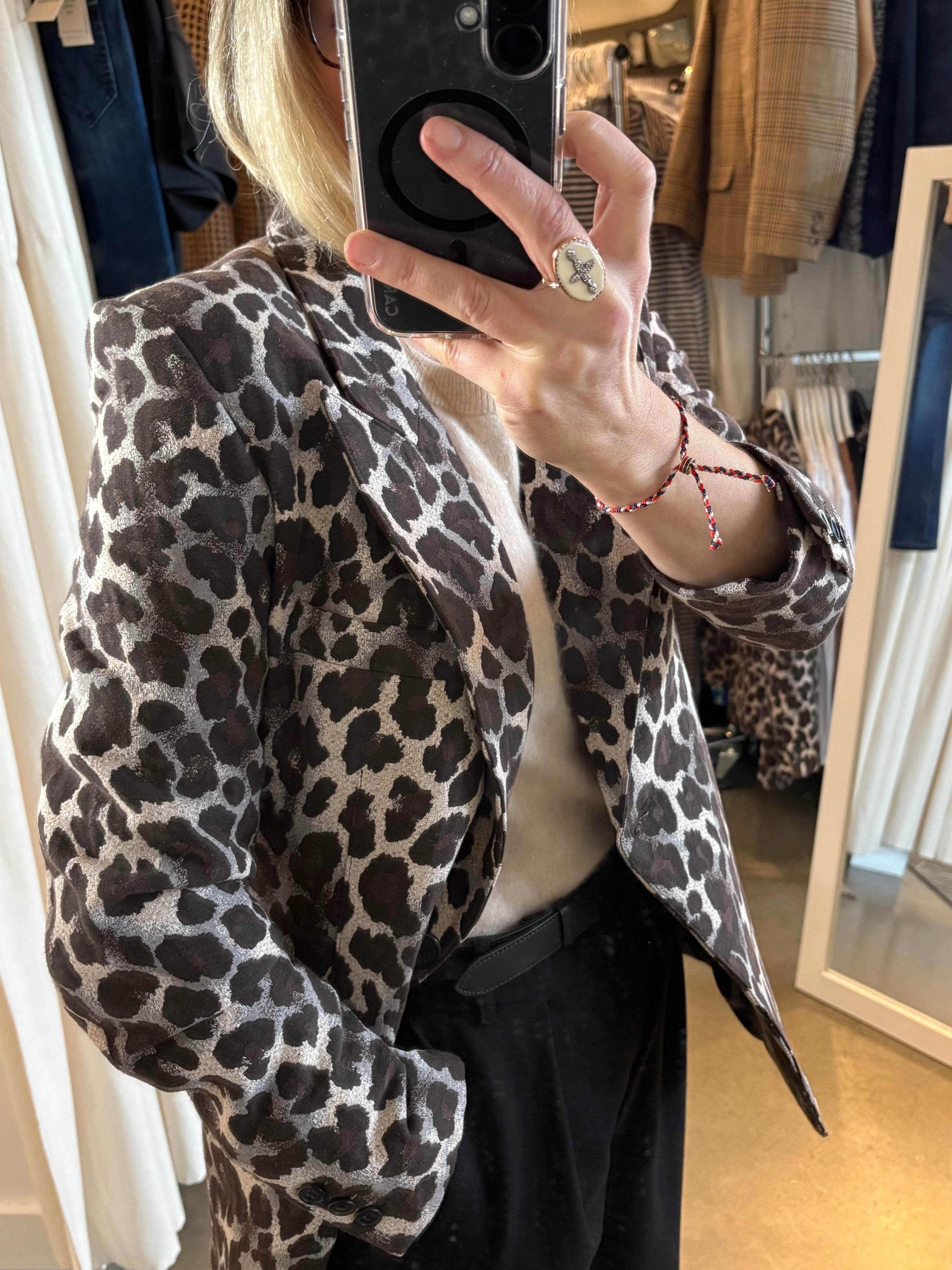 Vintage Sequin Jacket Black With Leopard Cheetah Animal
