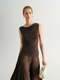 Meilleur Moment - Ruched Tank Top in Coffee