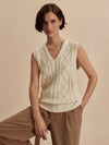 Varley - Kay Cable Knit Vest in Snow White