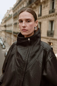LAMARQUE - Ronja - Oversized Leather Jacket in Black