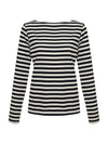 Sanctuary - Longsleeve Boatneck Tee in Light Oat/Black Stripe