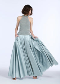 Emily Shalant - Pearl Encrusted Top in Light Blue
