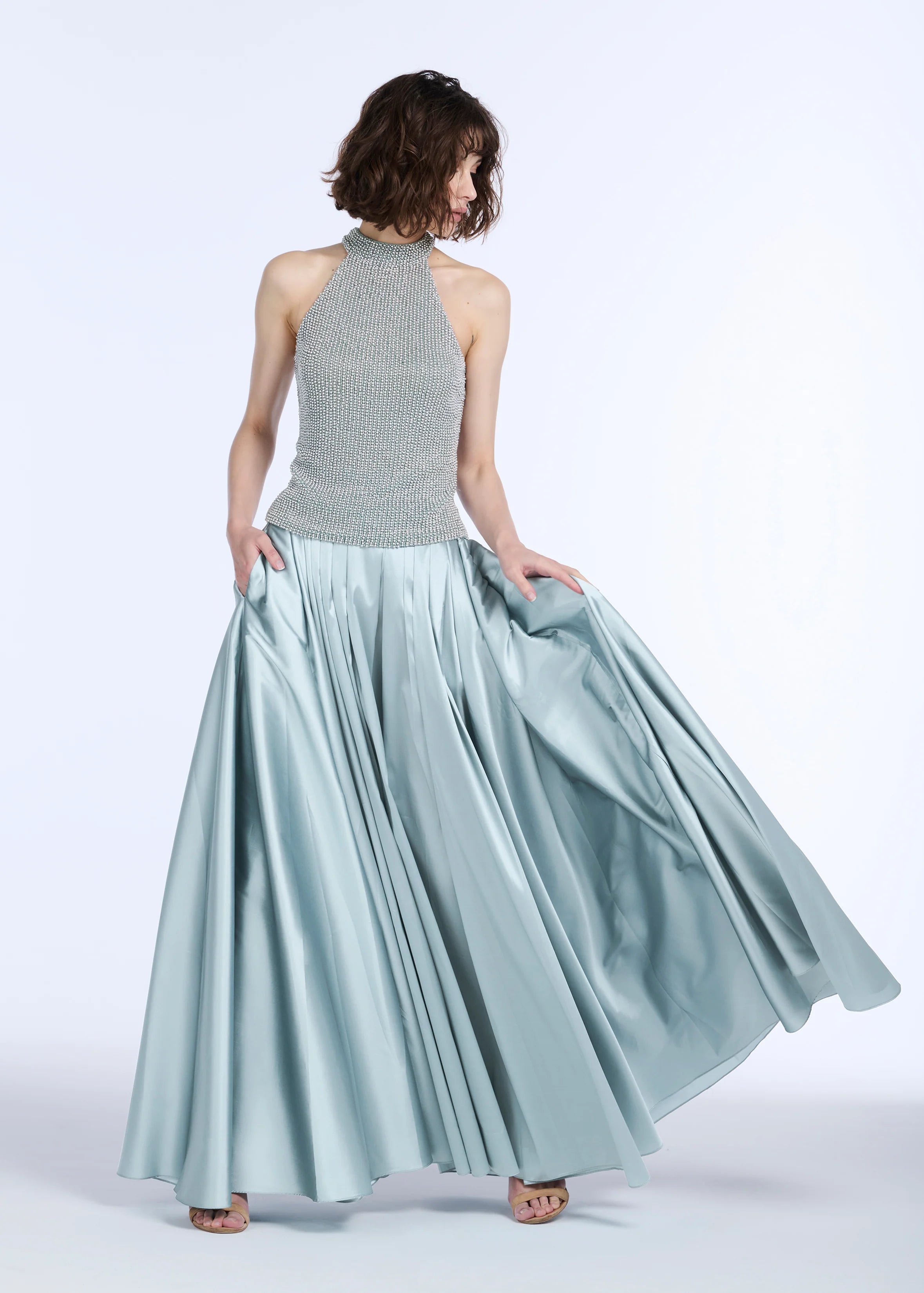 Emily Shalant - Pleated Soft Taffeta Ballgown Skirt