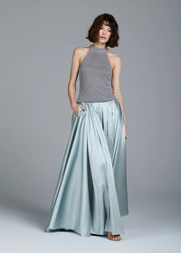 Emily Shalant - Pearl Encrusted Top in Light Blue