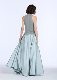 Emily Shalant - Pearl Encrusted Top in Light Blue