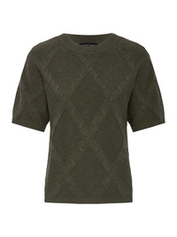 Sanctuary - Diamond Stitch Sweater Tee - Kalamata
