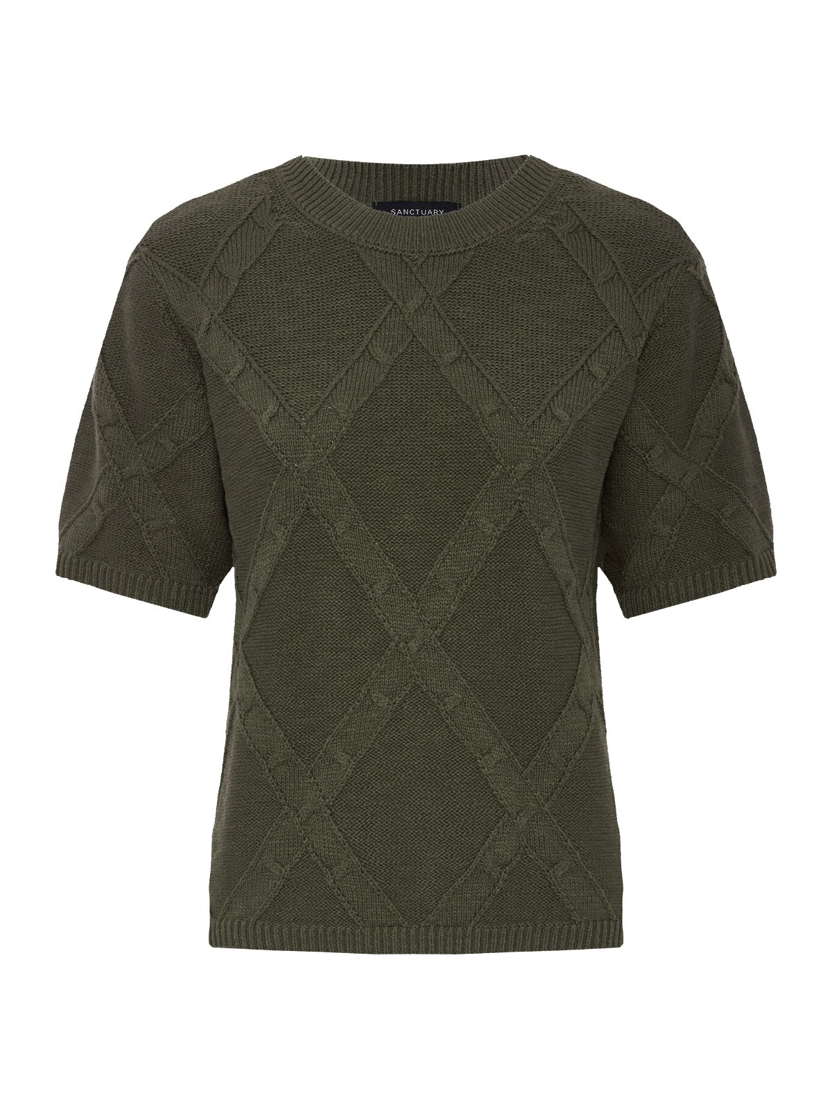 Sanctuary - Diamond Stitch Sweater Tee - Kalamata