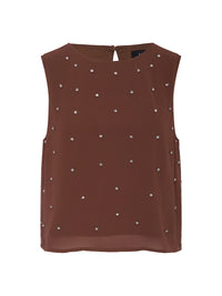 Sanctuary - Margo Embellished Shell Top in Burnt Cocoa