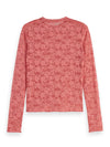 Scotch & Soda - Floral Lace Long Sleeve Shirt in Dusty Red