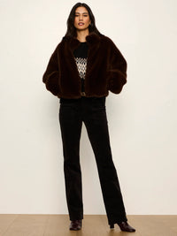 Sanctuary - Everest Fur Bomber in Espresso Martini
