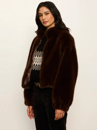 Sanctuary - Everest Fur Bomber in Espresso Martini