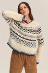 Velvet - Tovah - Ombre Fair Isle Cardigan in Multi