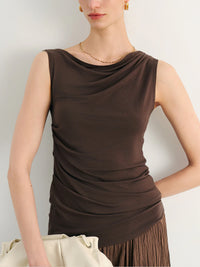 Meilleur Moment - Ruched Tank Top in Coffee