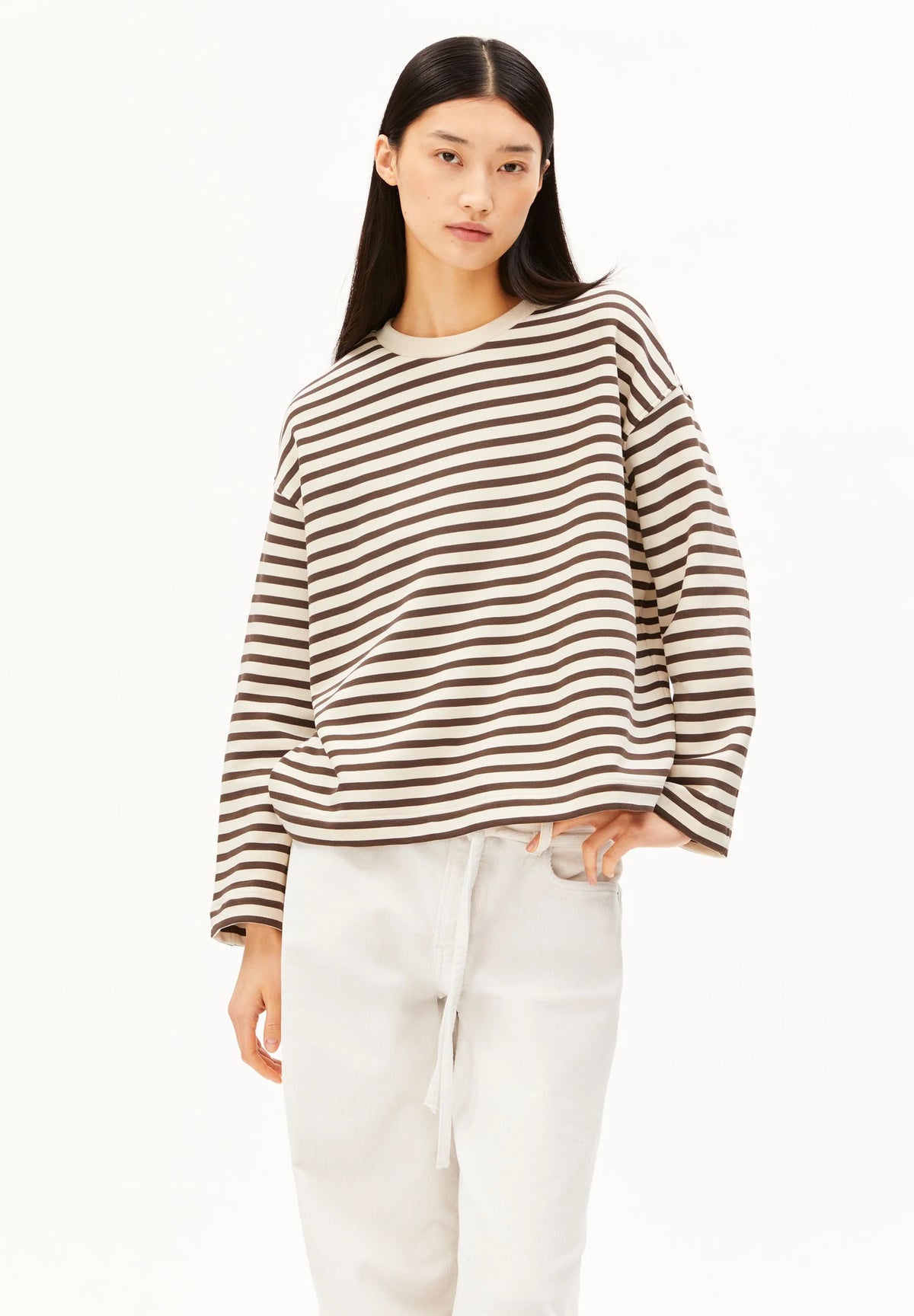 ArmedAngels - Frankaa Maarlen Stripe Sweatshirt in Undyed/Claystone