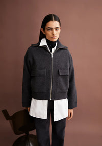 ArmedAngels - Joaniaas Knit Jacket in Steel Melange