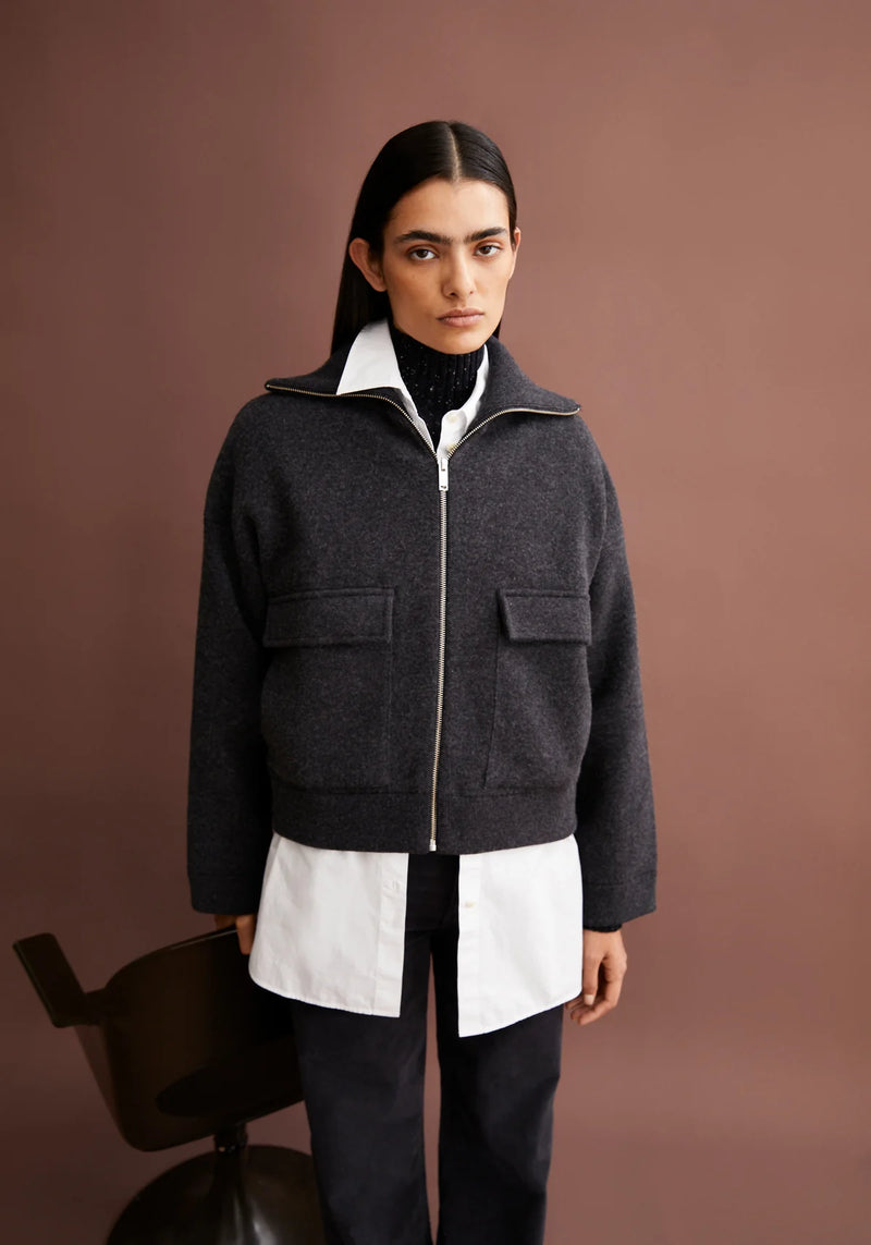 ArmedAngels - Joaniaas Knit Jacket in Steel Melange