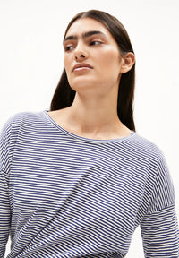 ArmedAngels - Xianaa Stripes Longsleeve Top in Oatmilk/Blue Noon