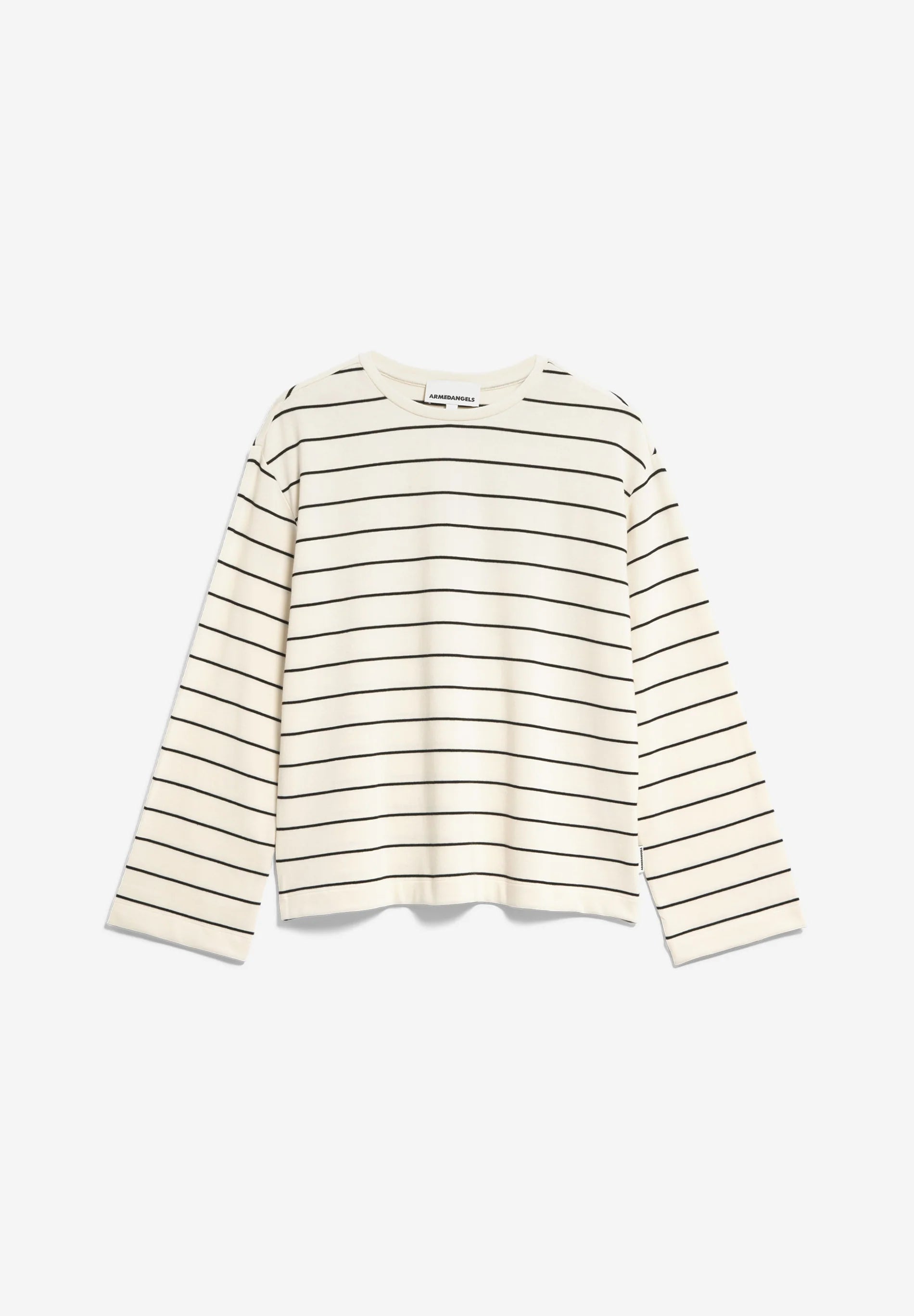 ArmedAngels - Marynaa Fine Stripe Long Sleeve Shirt in Oatmilk/Black