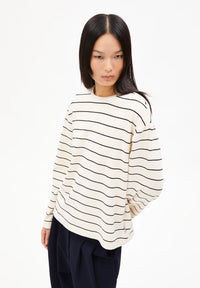 ArmedAngels - Marynaa Fine Stripe Long Sleeve Shirt in Oatmilk/Black