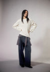 ArmedAngels - Marynaa Fine Stripe Long Sleeve Shirt in Oatmilk/Black