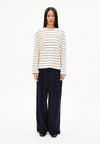 ArmedAngels - Marynaa Fine Stripe Long Sleeve Shirt in Oatmilk/Black