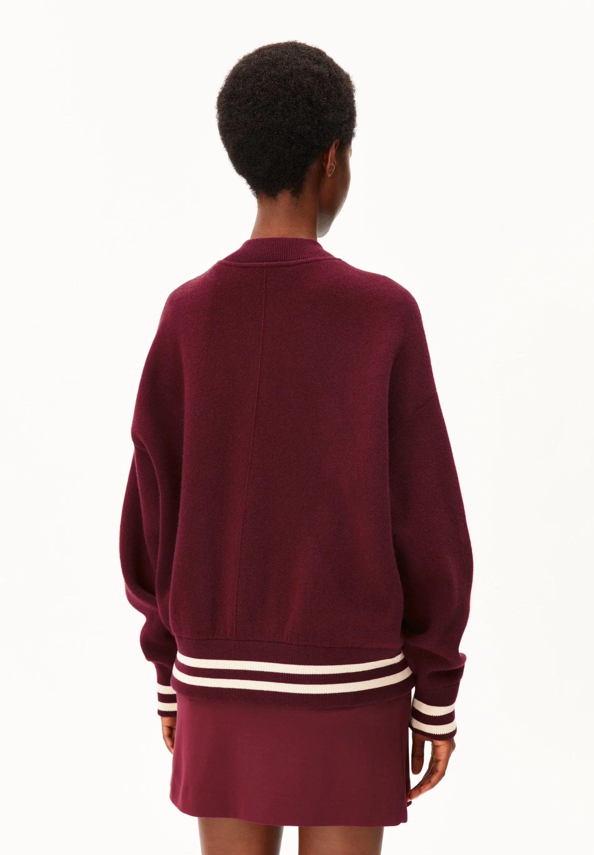 ArmedAngels - Iconic Å Bomber Jacket in Velvet Red/Tinted Navy