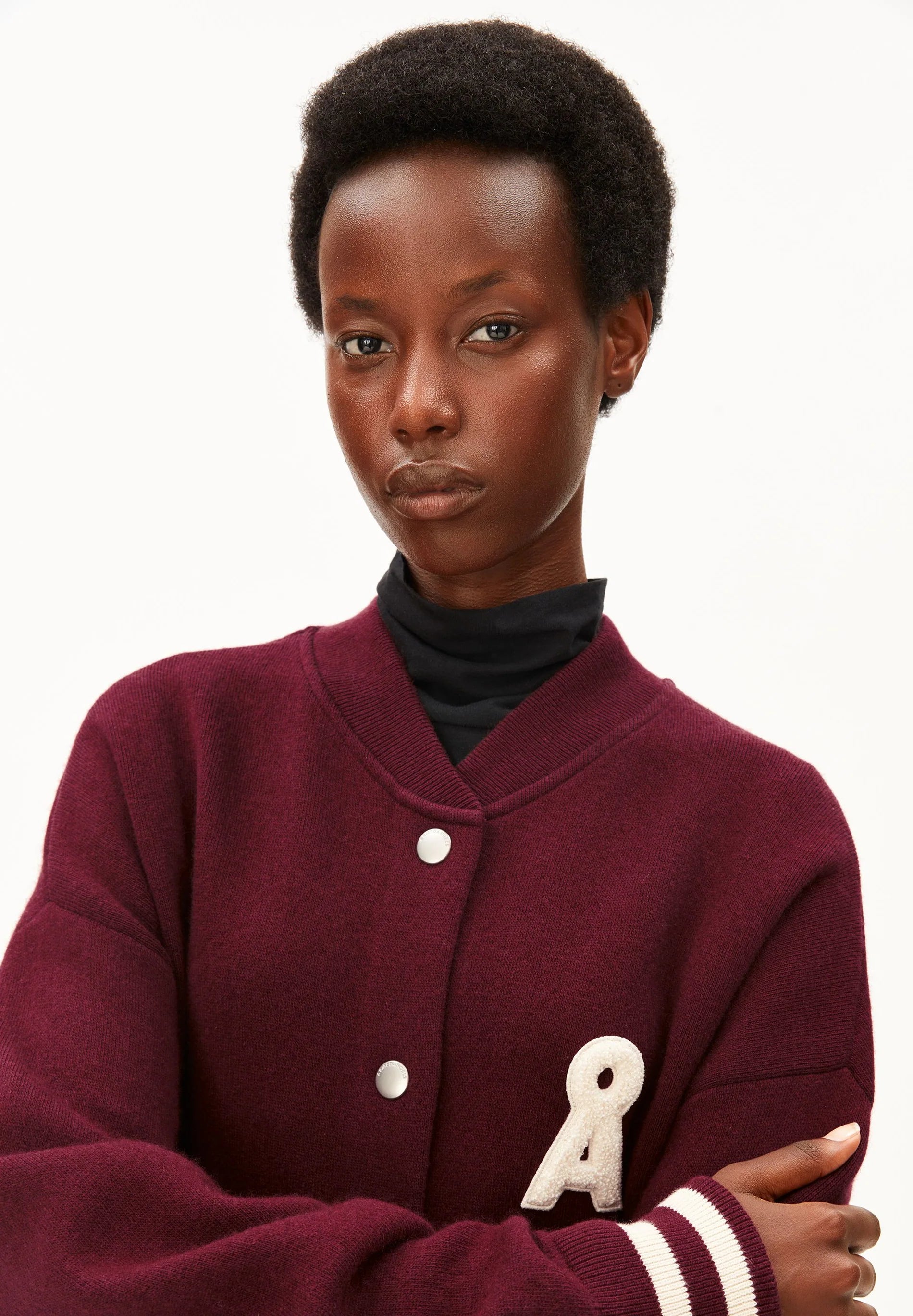 ArmedAngels - Iconic Å Bomber Jacket in Velvet Red/Tinted Navy