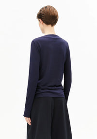 ArmedAngels - Boat Neck Long Sleeve in Tinted Navy