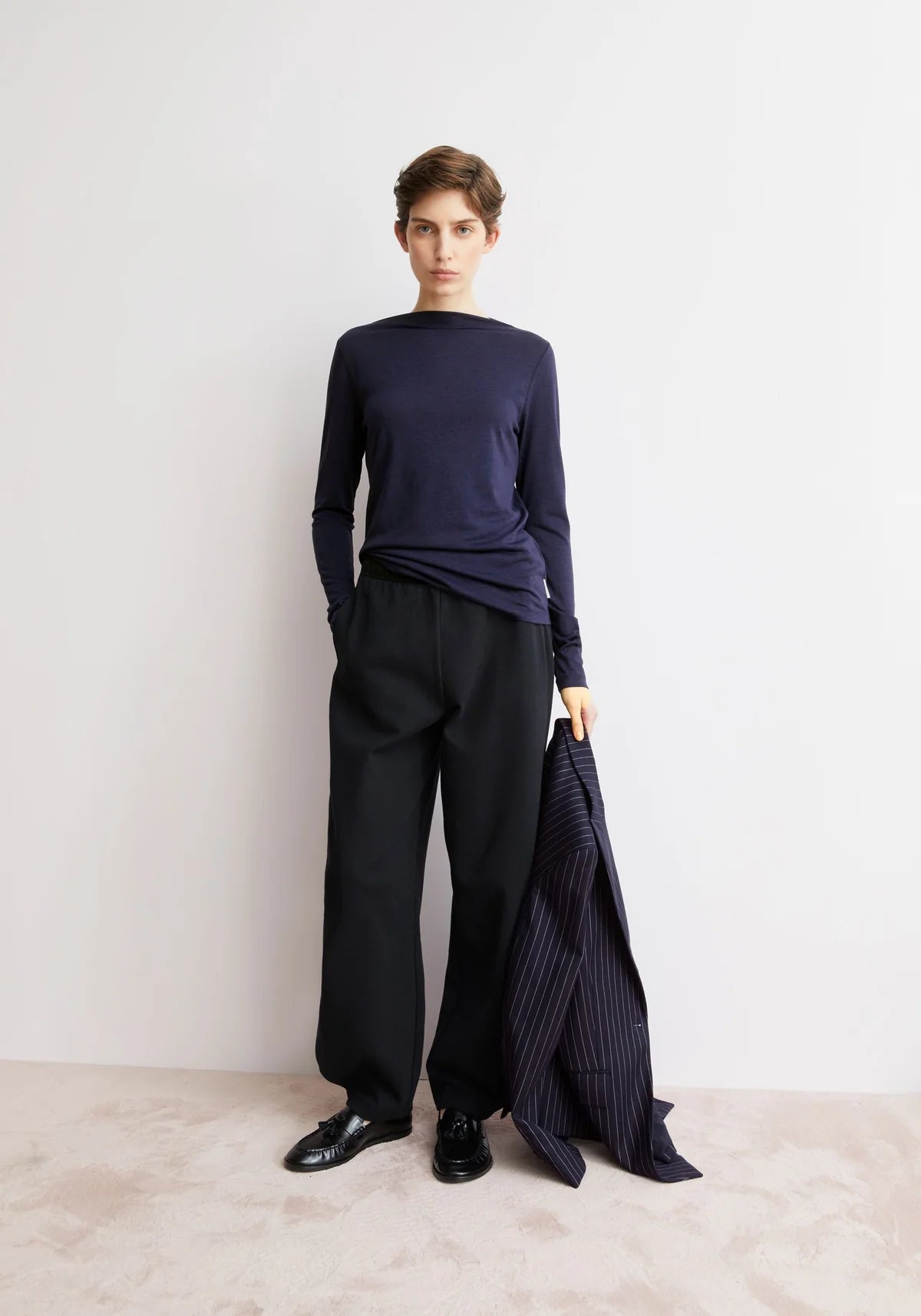 ArmedAngels - Boat Neck Long Sleeve in Tinted Navy