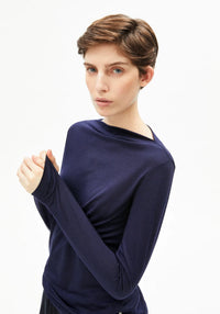 ArmedAngels - Boat Neck Long Sleeve in Tinted Navy
