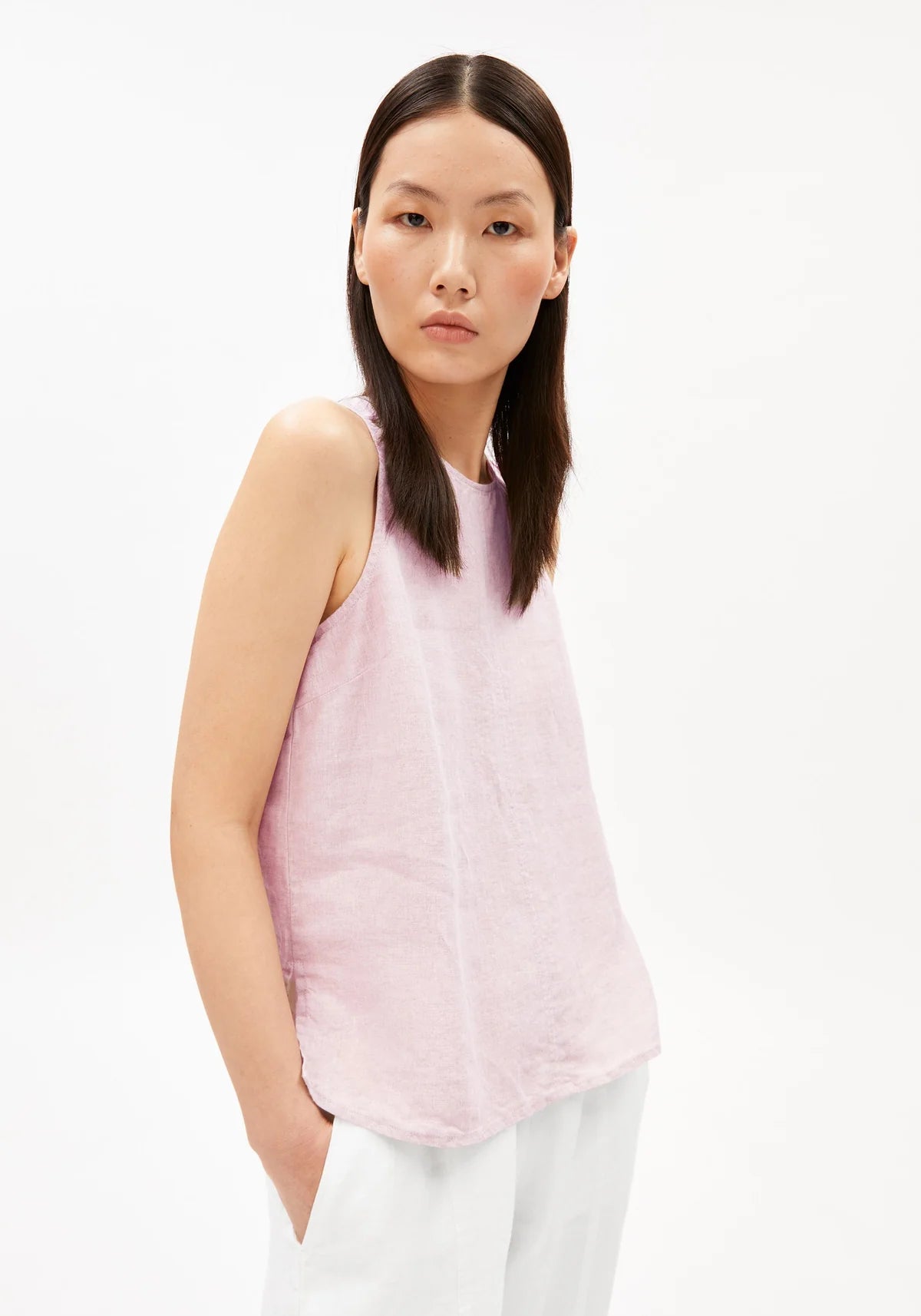 ArmedAngels - Pure Linen Blouse Top in Pink Mist