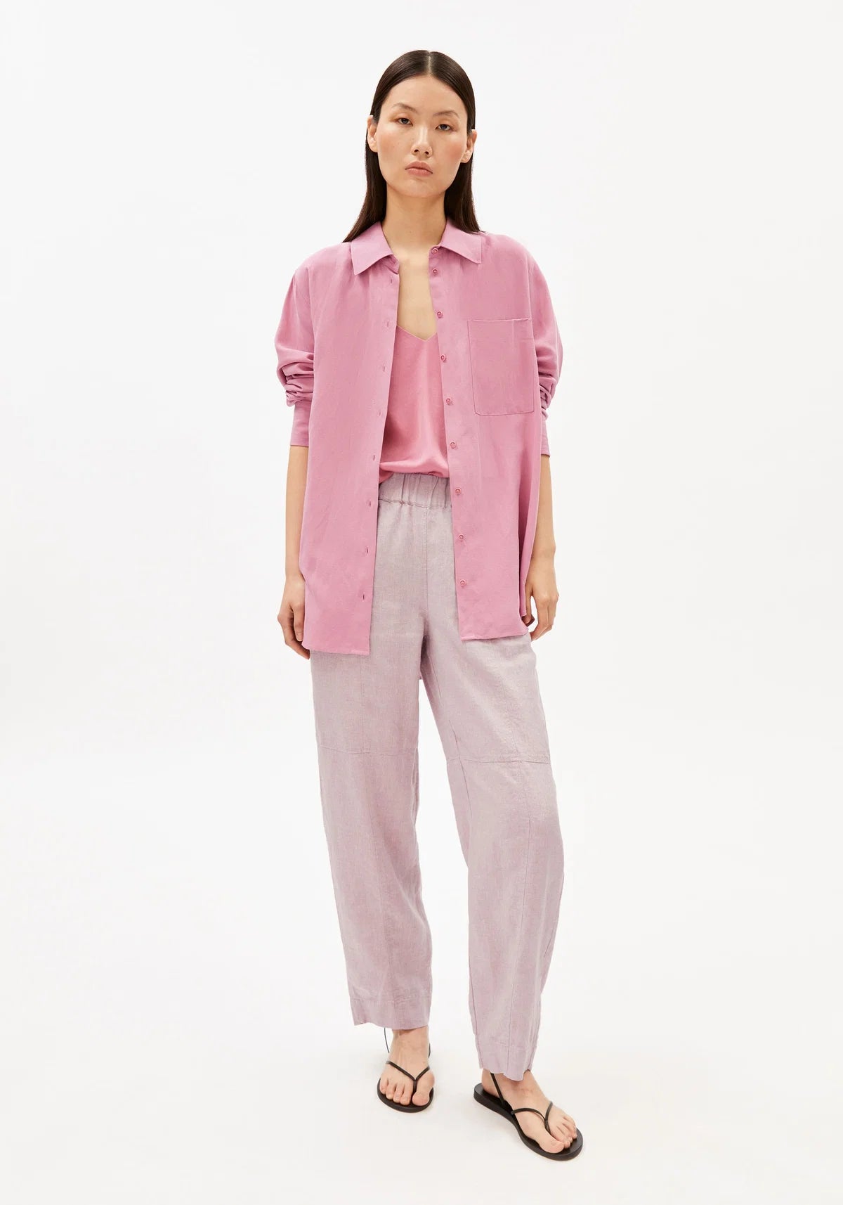 ArmedAngels - Pure Linen Pull On Barrel Pant in Pink Mist