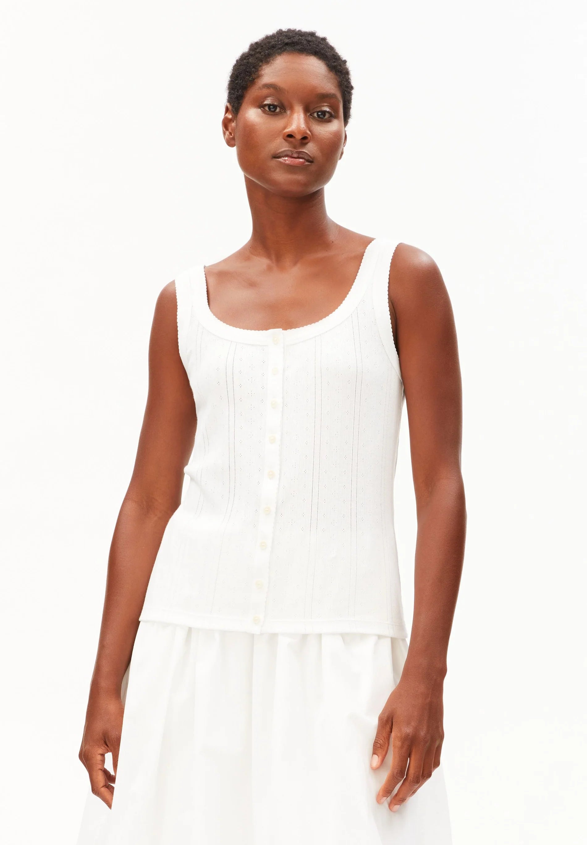 ArmedAngels - Pointelle Top in White