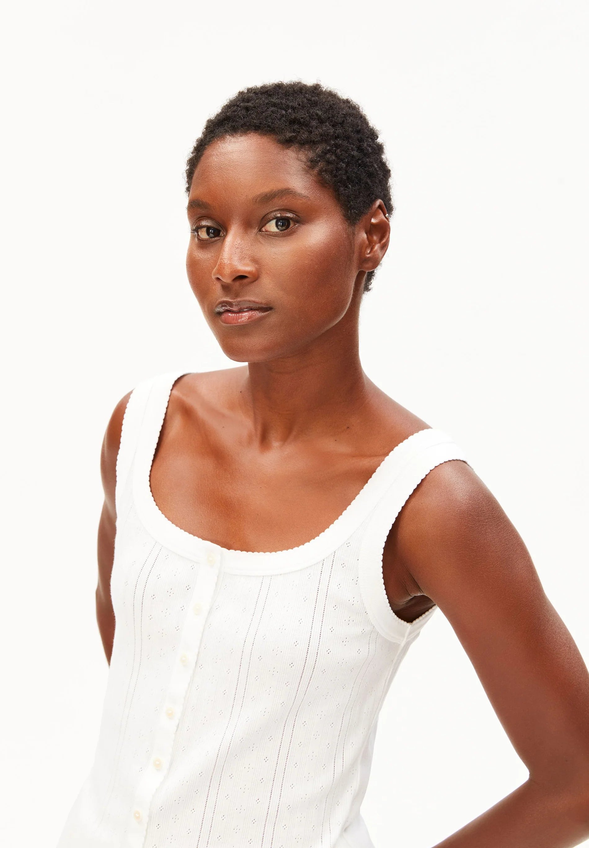 ArmedAngels - Pointelle Top in White