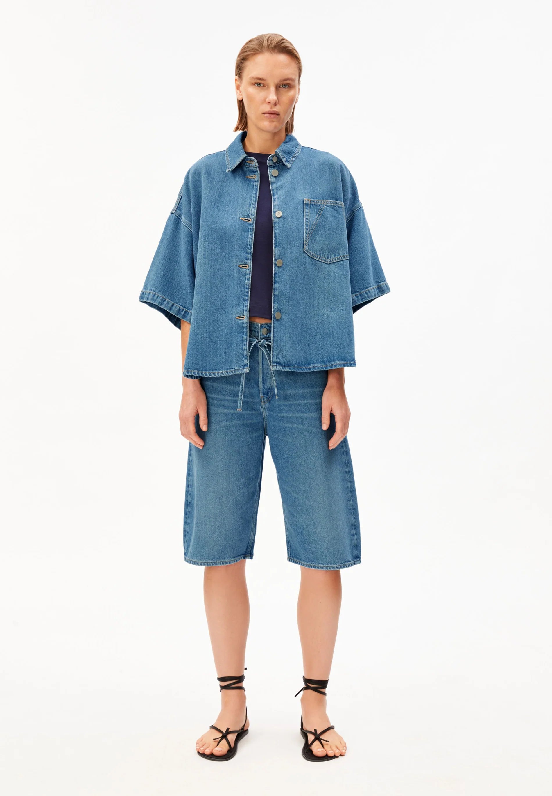 ArmedAngels - Short Sleeve Denim Overshirt in Laguna